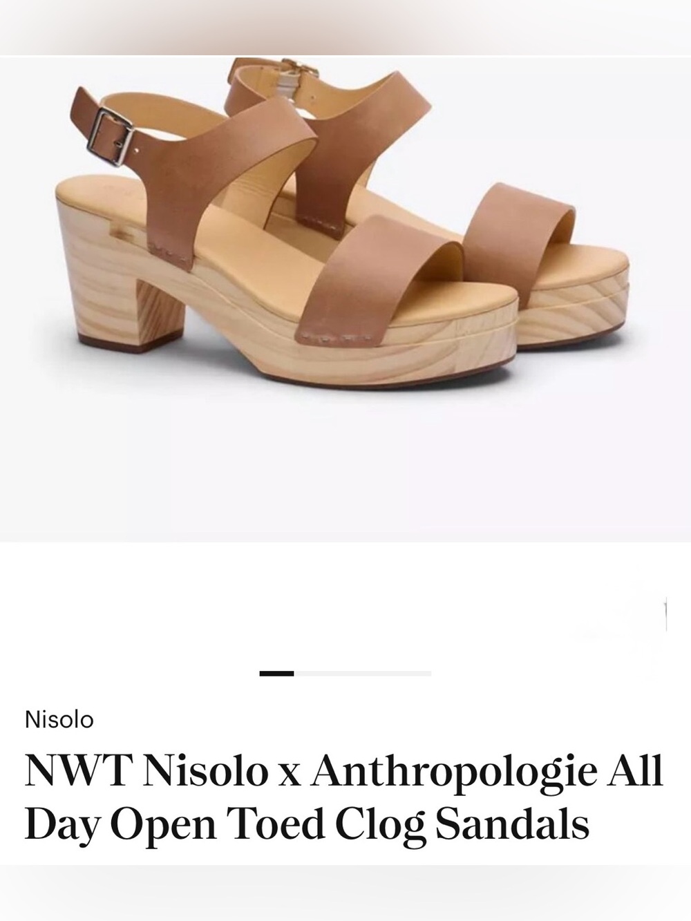 Nisolo Tan Leather Open-Toe Clog Sandals